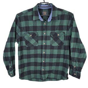Mens Jachs MFG Green Black Plaid Heritage Flannel Shirt Button Up Long Sleeve XL